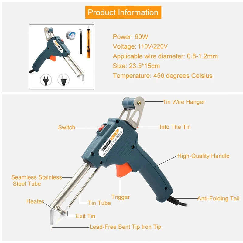 Auto Welding Automatic Feed Soldering Iron, 220V 60W Electric Temperature Tool A
