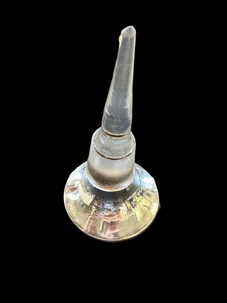 Antique Engraved Sterling Silver & Crystal Stopper Only