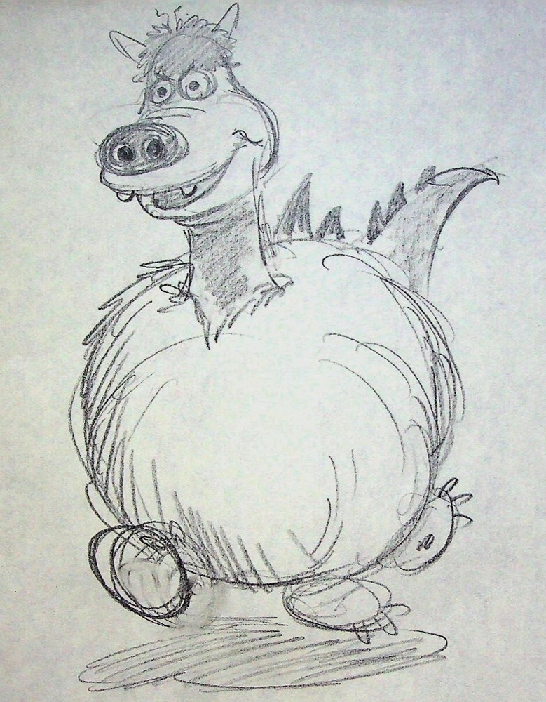 Daffy Dragons (Unreleased) JERRY EISENBERG Signed Hand-Drawn Character Layout#LF