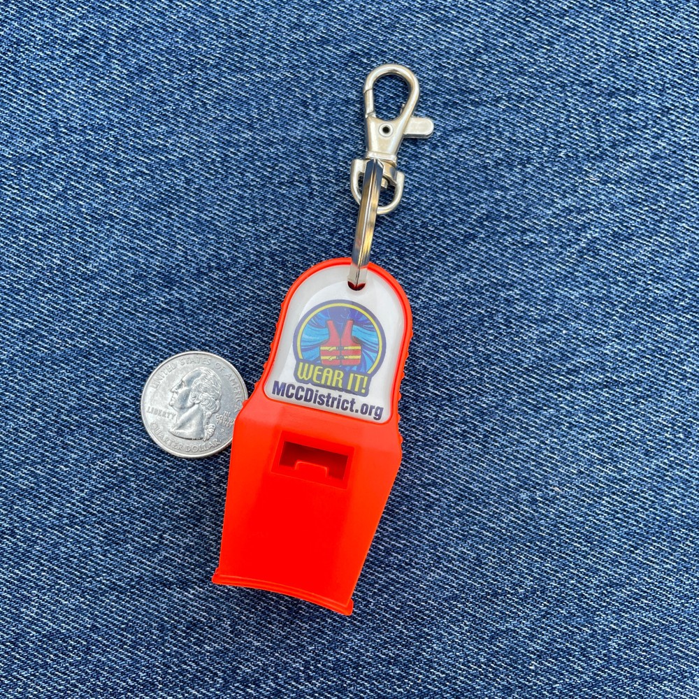McHenry County Conservation District Red Plastic Safety Whistle