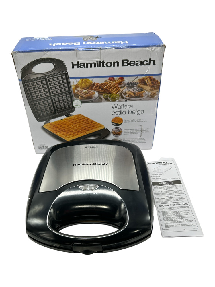 Hamilton Beach Belgian Waffle Maker Black/Stainless