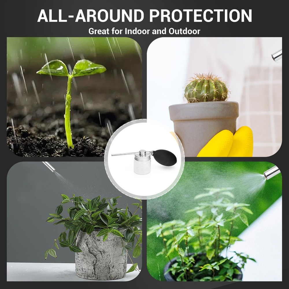 Diatomaceous Earth Powder Duster, Garden Duster Applicator, Puffer Silver