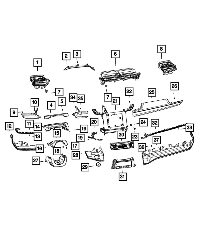 Genuine Mopar Instrument Panel Bezel 7QW201X7AA