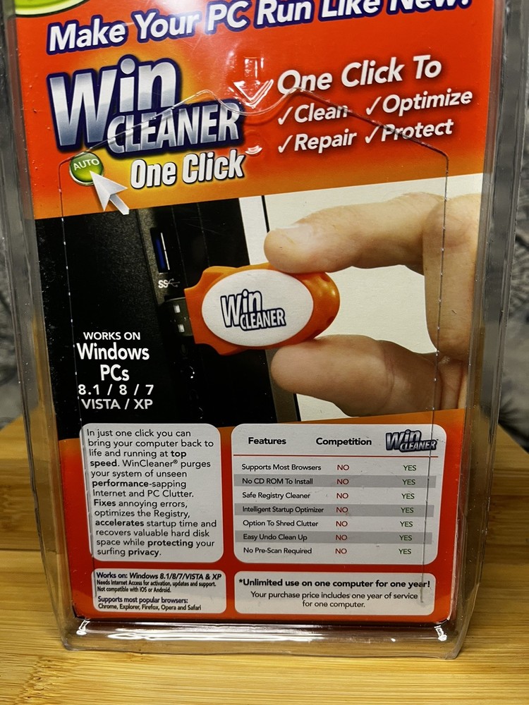 Win Cleaner One Click Professional USB Computer Clean Repair for PC Laptop (NEW)