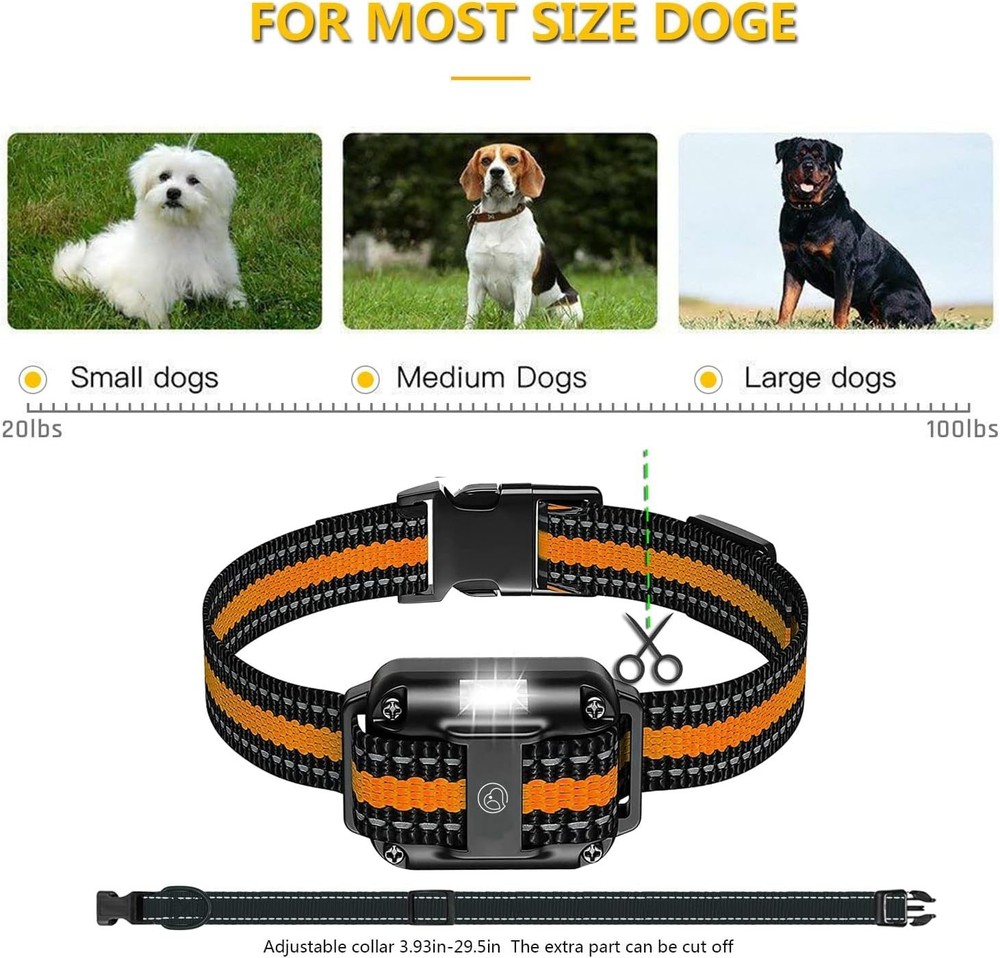 Remote Dog Training Collar for 2 Dogs, 3300ft Range with LED Light & Waterpro...