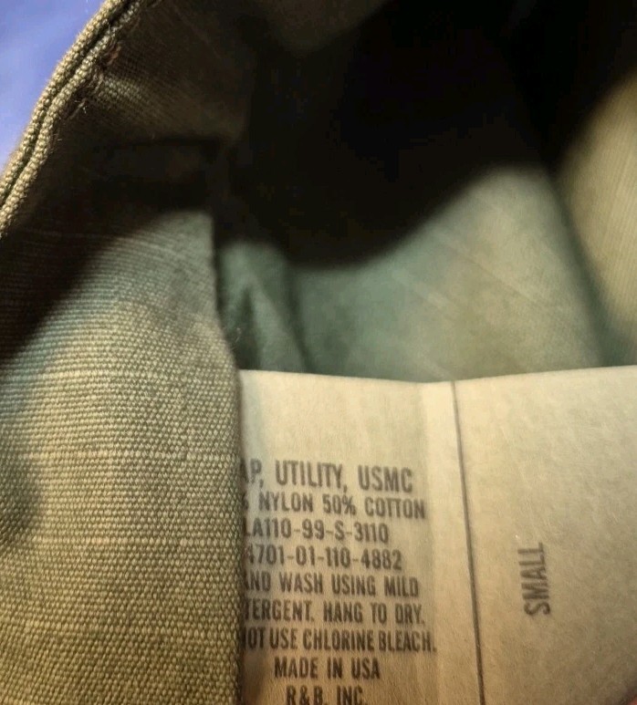 Cap Utility USMC 8 Point Olive Green Small