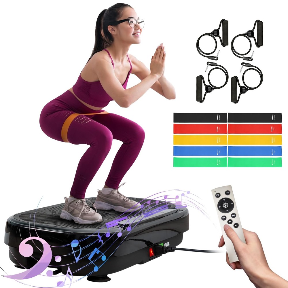 Vibration Plate Exercise Machine, 500 Lbs Capacity, with Bluetooth and LED Di...