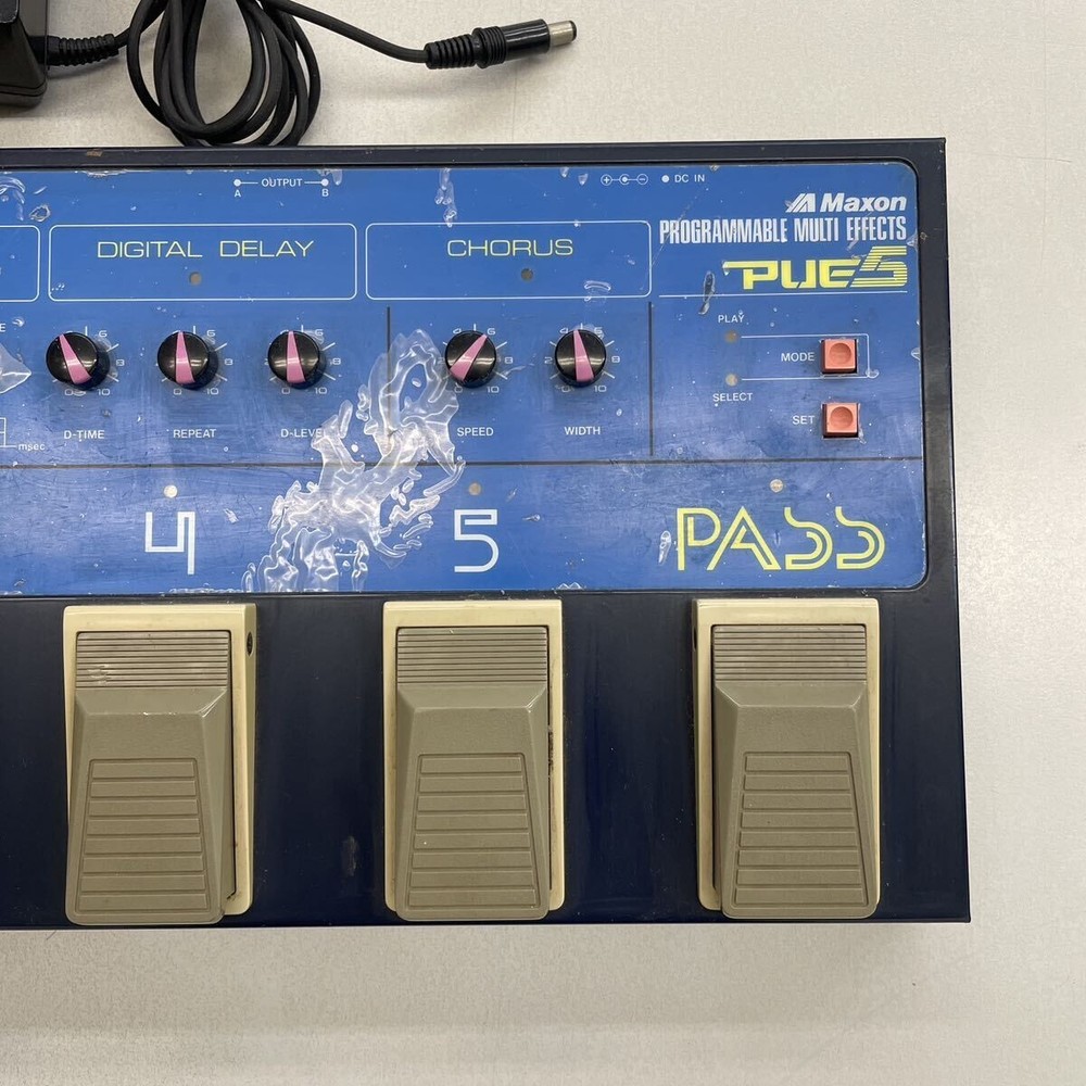 MAXON vintage analog multi-effector PUE5 AC adapter AC309 Working