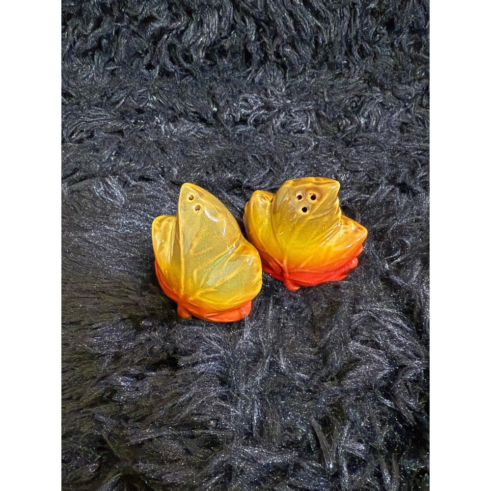 Ceramic Maple Leaf Matching Salt & Pepper Shaker Ceramic Condiment Shaker