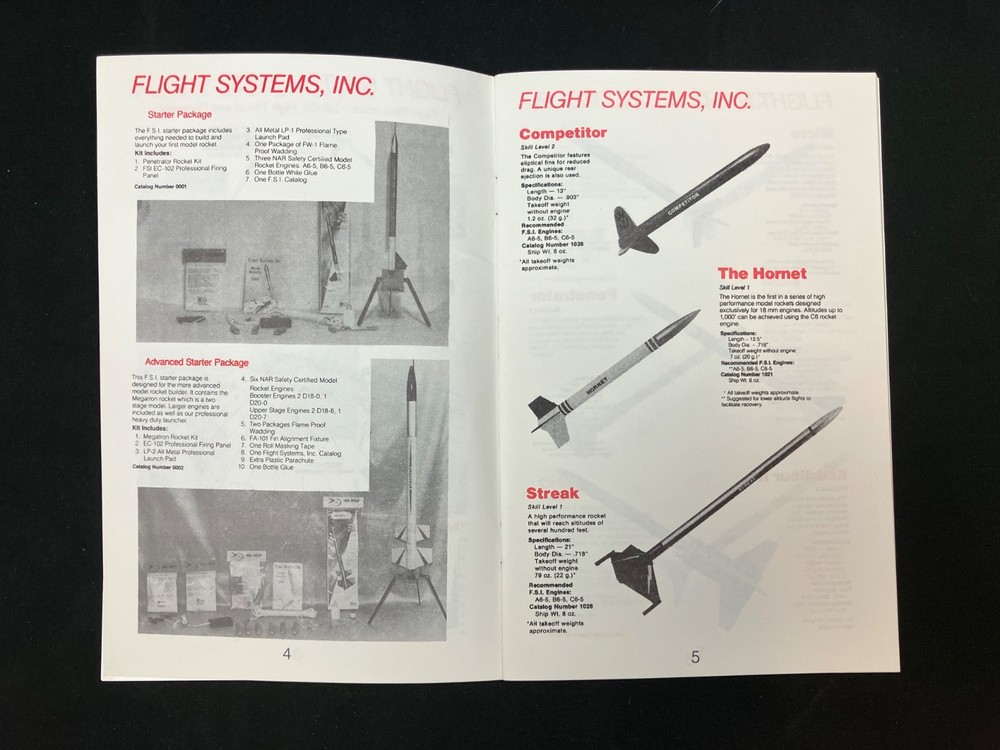 Flight Systems Inc. (FSI) 1993 Model Rocketry Catalog - Absolutely Mint!