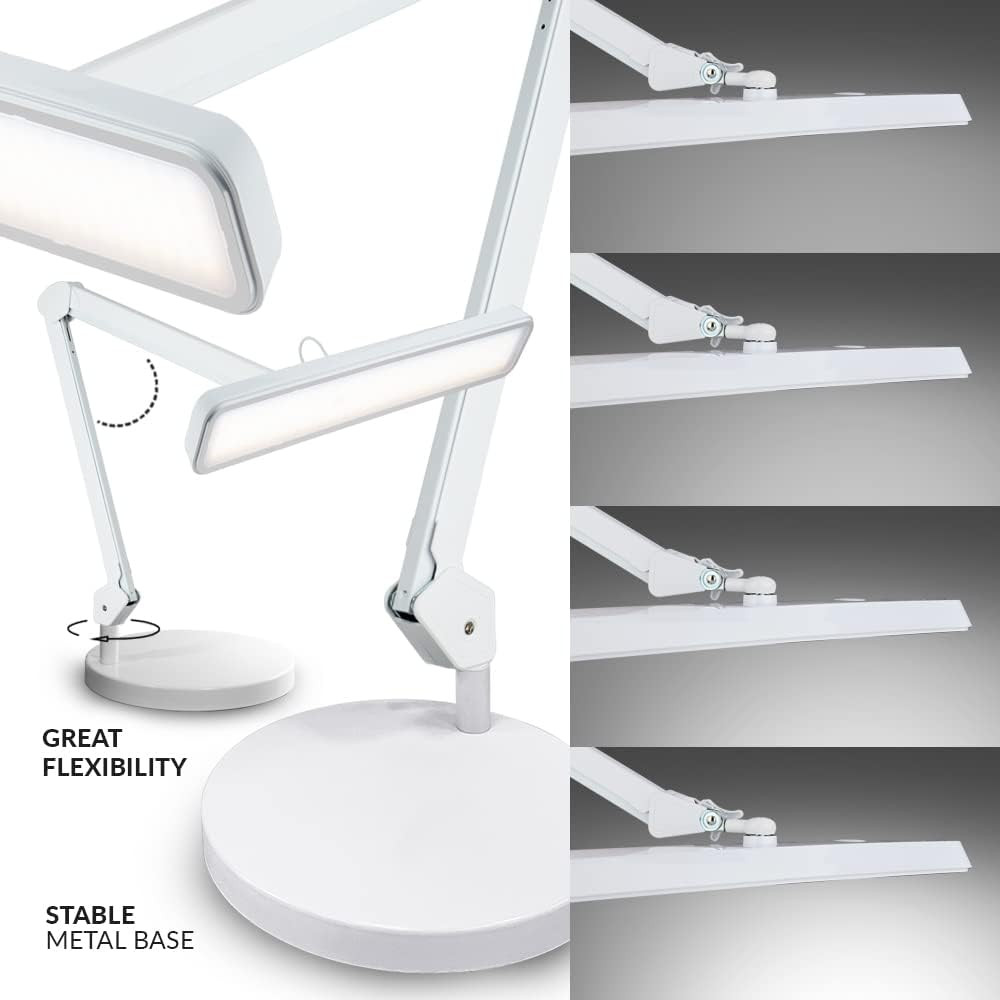 XL 2500 Lumen LED Task Lamp - 5 Modes, Dimmable, Eye-Caring Light