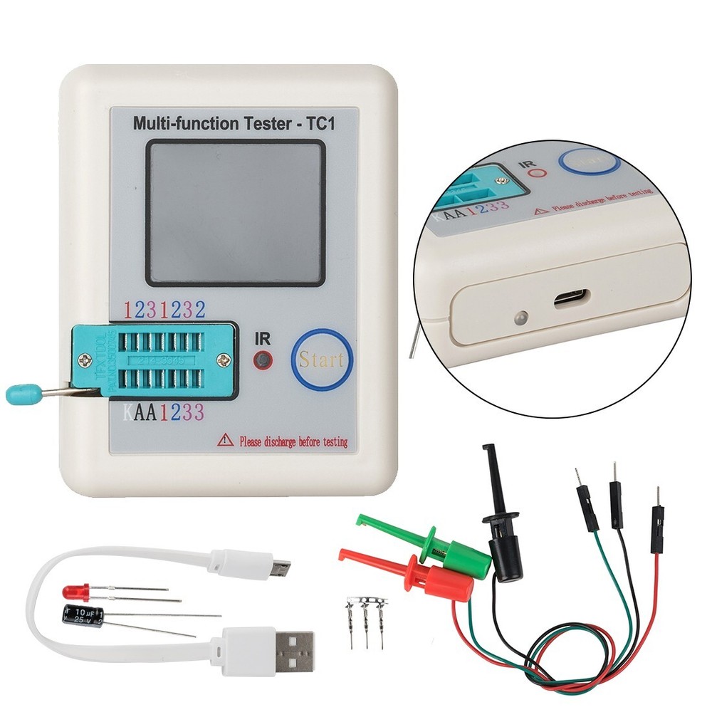 LCR-TC1 Multimeter Transistor Tester LCD Display Diode Capacitor Auto Test Meter