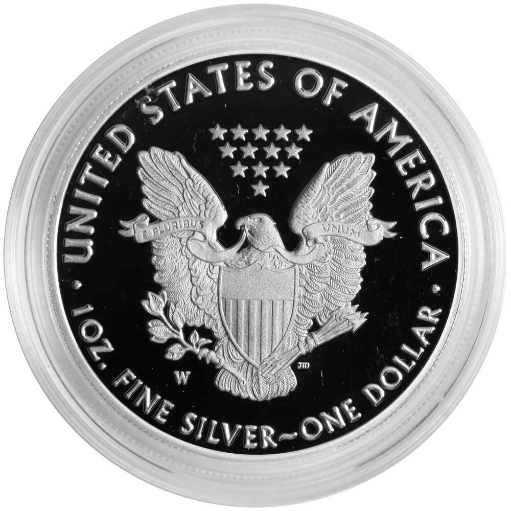 2019-W Proof $1 American Silver Eagle Box, OGP & COA