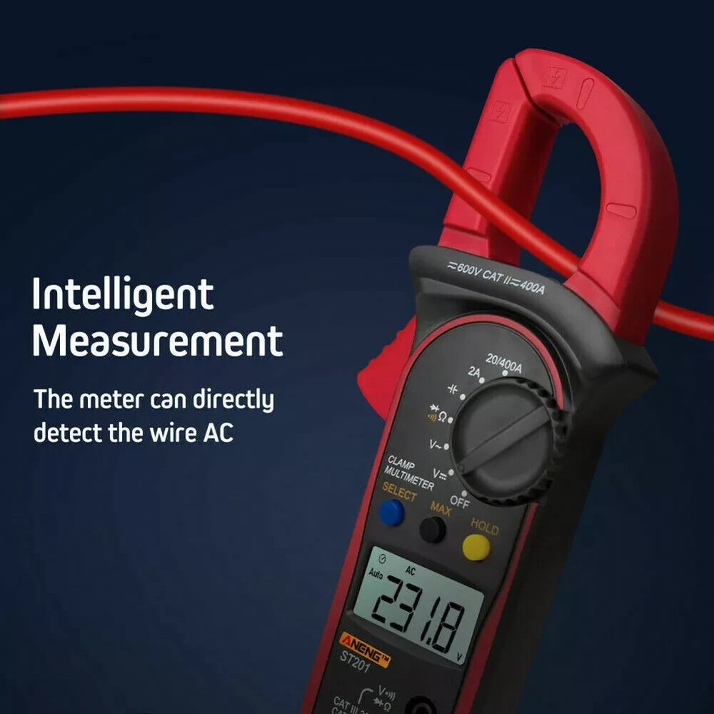 Digital Multimeter Tester AC DC Volt Ohm Amp Clamp Auto Range LCD Handheld Probe