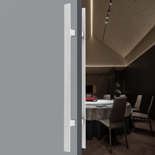 NEWStainless Steel Double Sided Push Pull Door Handle, H-shaped Door Pull Handle