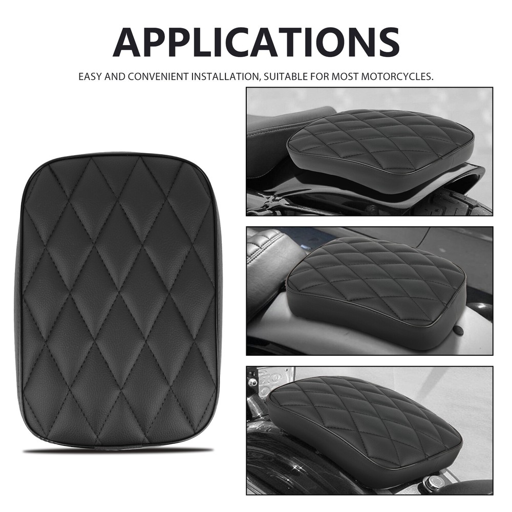 For Big Dog Chopper Rectangular Pillion Passenger Pad Seat w/ 8 Suction Cup Pad