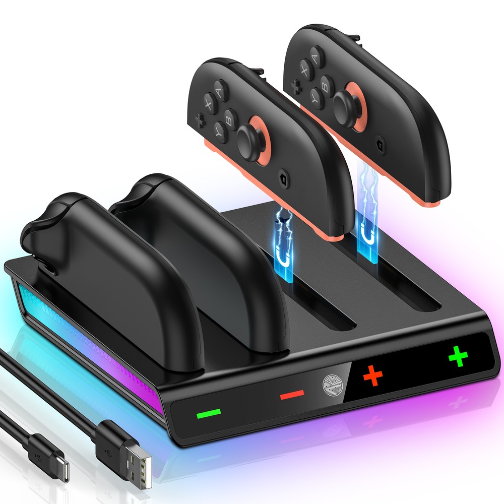 Charger Dock for Nintendo Switch 2 Joy con Controller w/Charging Cord&Indicator