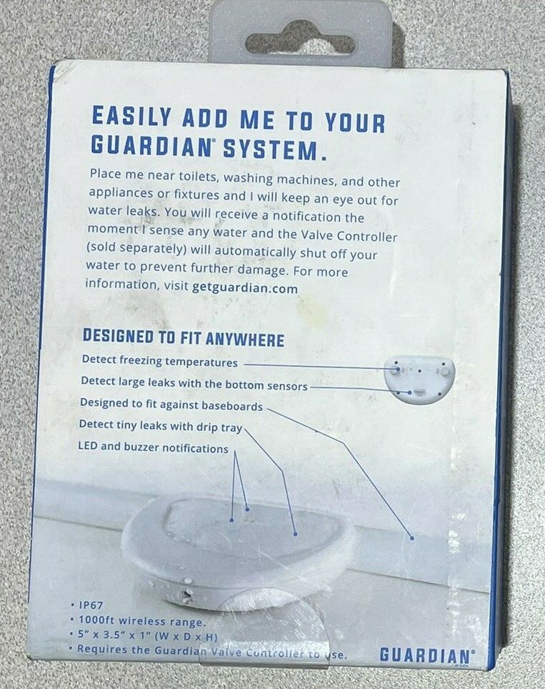 Guardian GLD1 Waterproof Elexa Leak Detector Prevention System