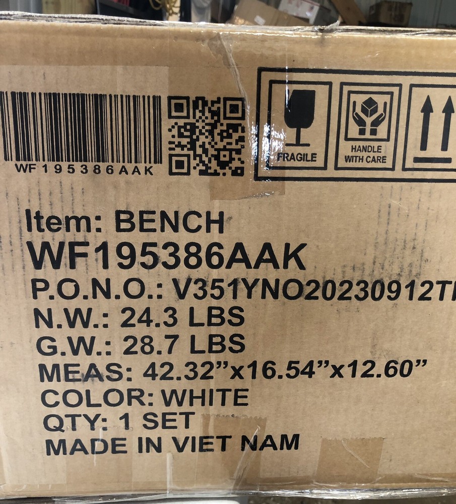 White Bench Model WF195386AAK