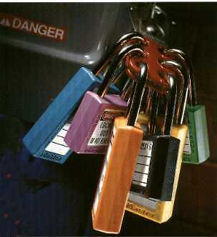 Master Lock 410YLW KD Safety Padlock, Yellow Keyed Different 1 Key