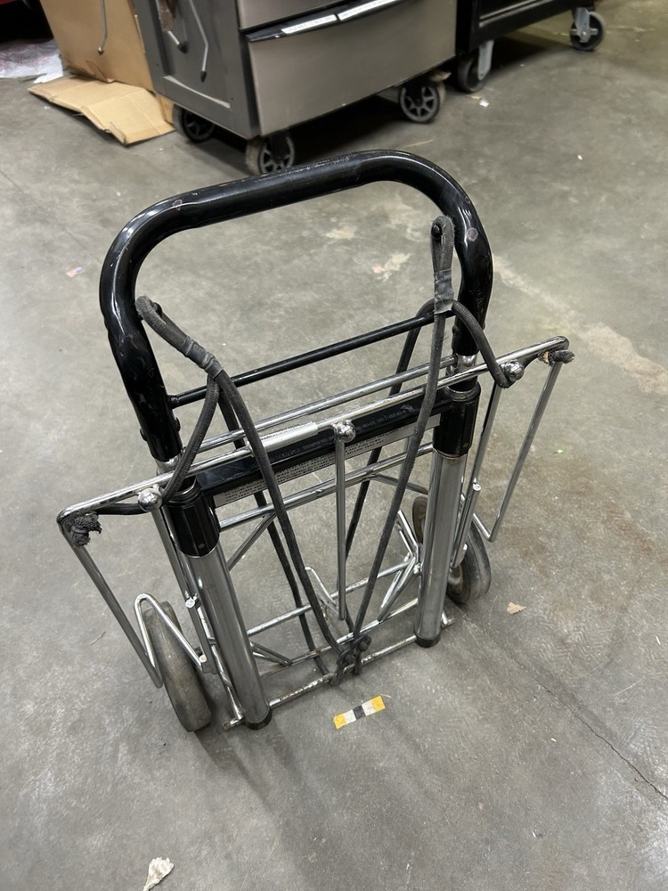 Clipper Folding Hand Truck/Tool Dolly. With Built In Bungee Straps, Solid Wheels
