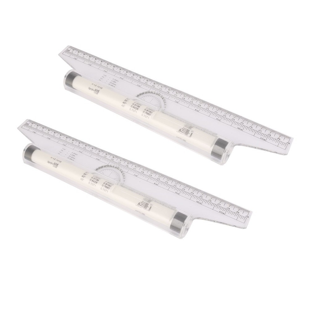 12 Inch Enginering Architect Metric Parallel Drafting Drawing Rolling Ruler 2pcs