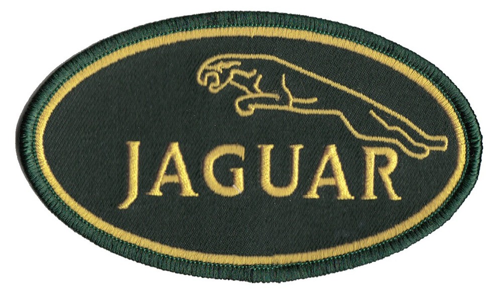 Jaguar leaper green oval embroidered patch