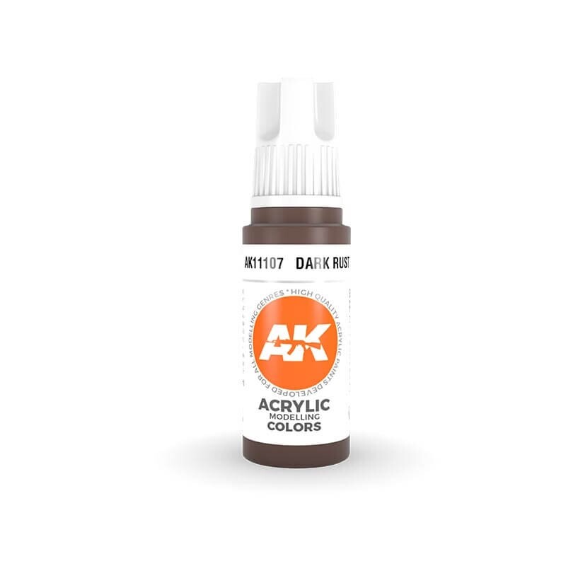 AK Interactive 17ml Bottle Dark Rust 3rd Gen Acrylic Paint AK11107