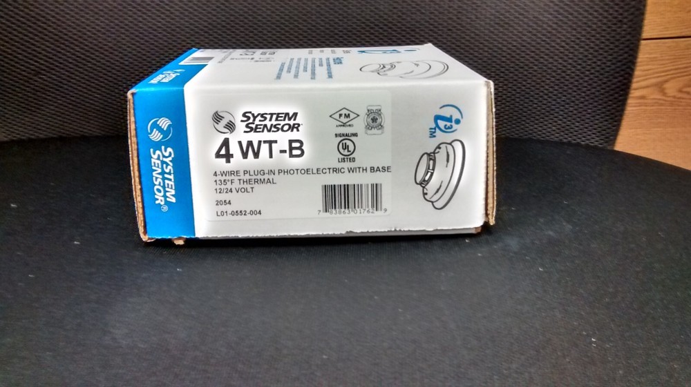 Smoke detector, 12/24 Volt, Photo, Thermal, 4-Wire, System Sensor #4WT-B