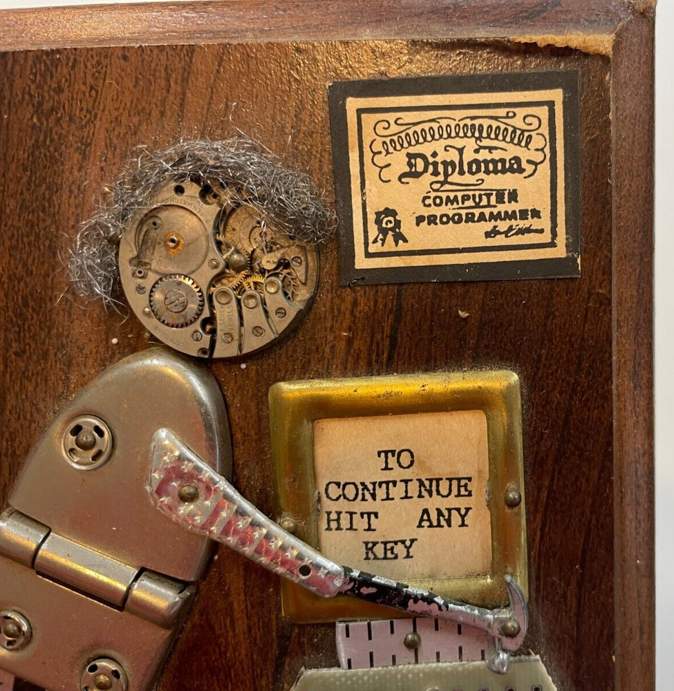 Vintage Assemblages by Shirl Hand Made Art Piece Computer Programmer Orlando FL