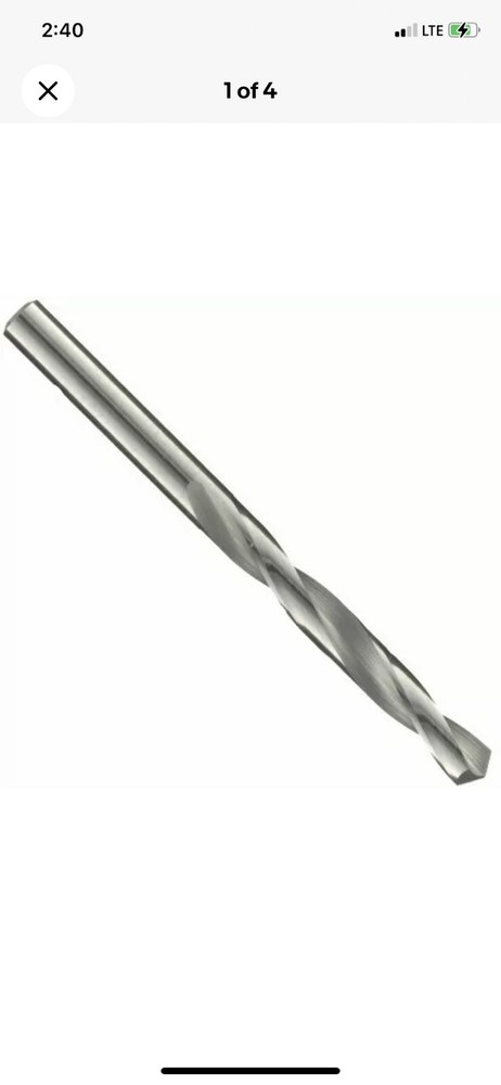 Precision Twist D33F Solid Carbide Short Drill Bit, Uncoated (Bright) Qty 2