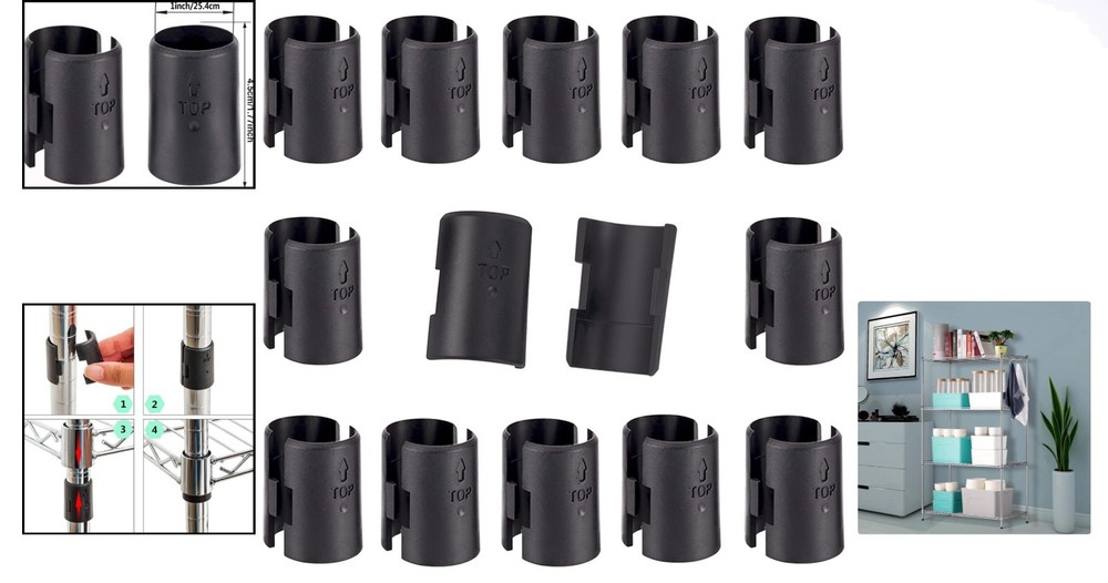 26 Durable Shelf Lock Clips for 1" Wire Shelving - Secure Storage Solution