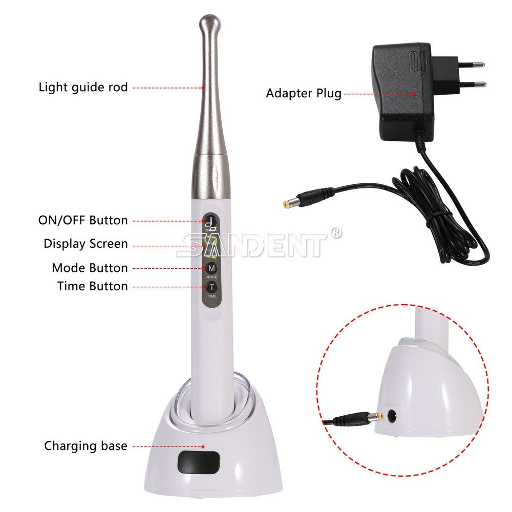 Dental iLED Curing Light Lamp Wireless 1 Second Curing 2500mw/c㎡