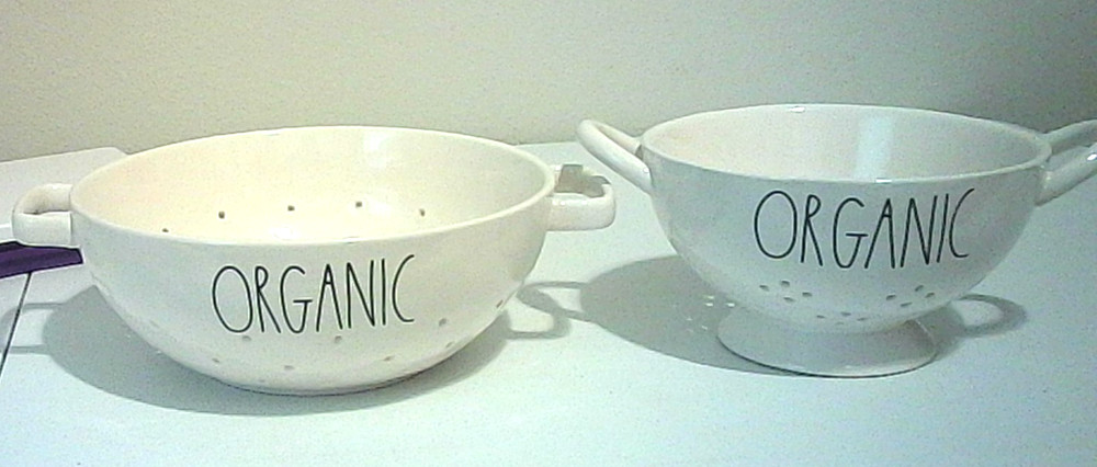 Rae Dunn HTF ORGANIC Colander Strainer 2 pieces