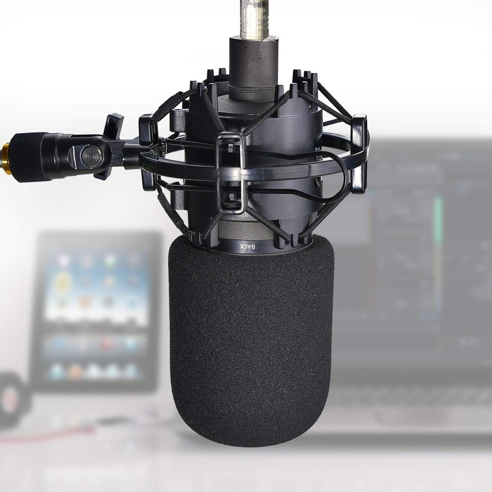 AT2020 Shock Mount with Pop Filter - Foam Windscreen with Microphone