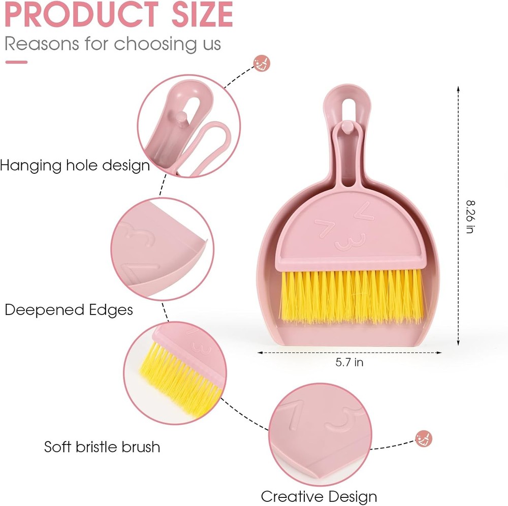 Small Broom and Dustpan Set,mini Compact Portable, for Home, Sofas