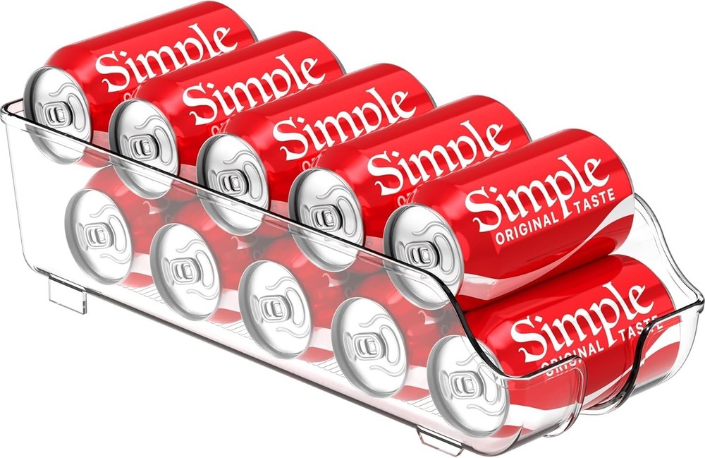 Space-Saving Soda Can Organizer for Refrigerator – Holds 12 oz Cans Effortlessly