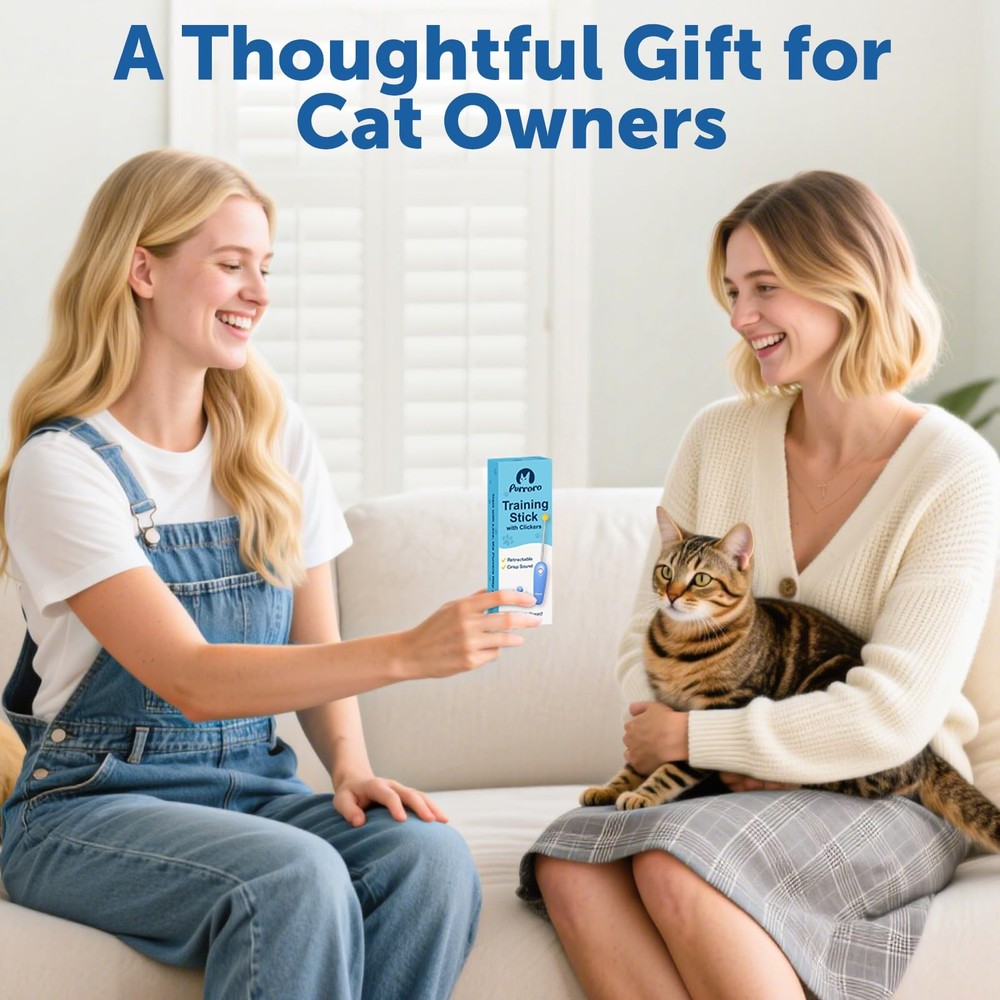 Cat Training Clicker Kit – Includes Finger Clicker and Target Stick – Perfect...