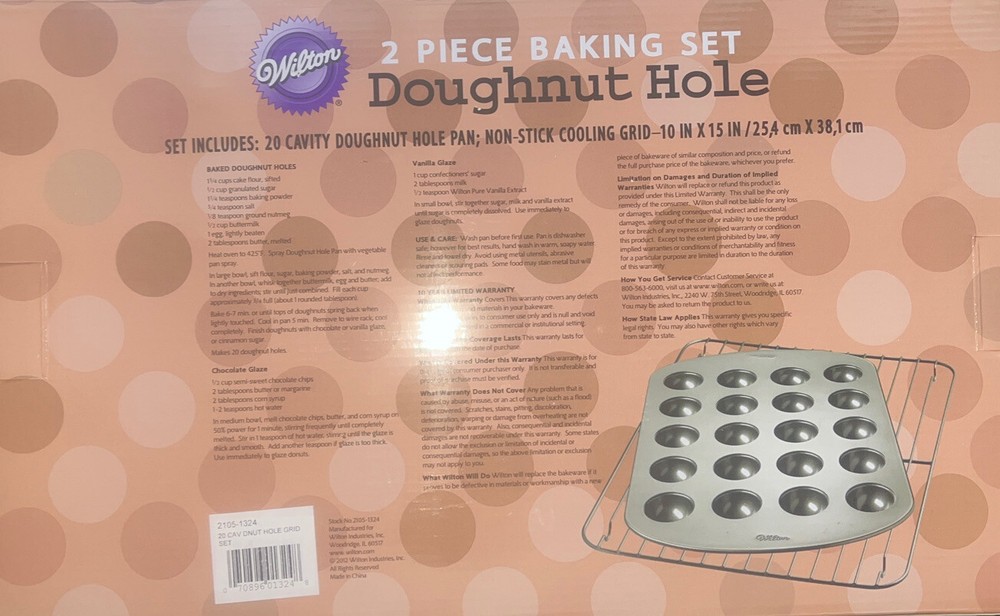 Wilton 2 Piece Doughnut Hole Baking Set - NEW
