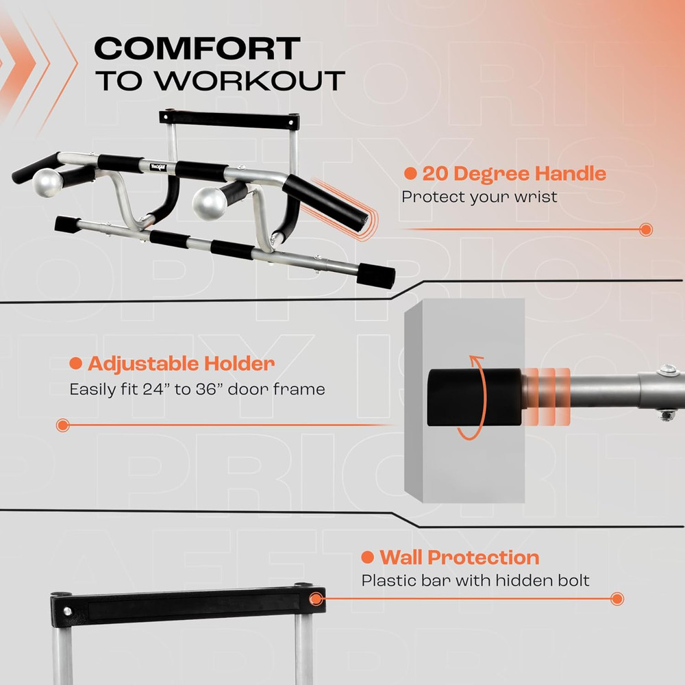 Heavy Duty Wall Mounted Pull up Bar, over Door Pull up Bar for Doorway, Multi Gr