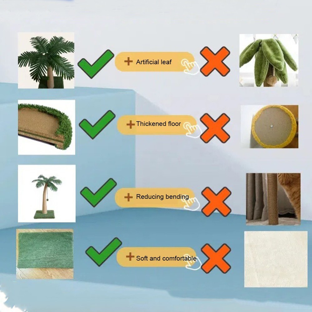Coconut Tree Cat Claw Sharpener Interactive for Small Medium Cats