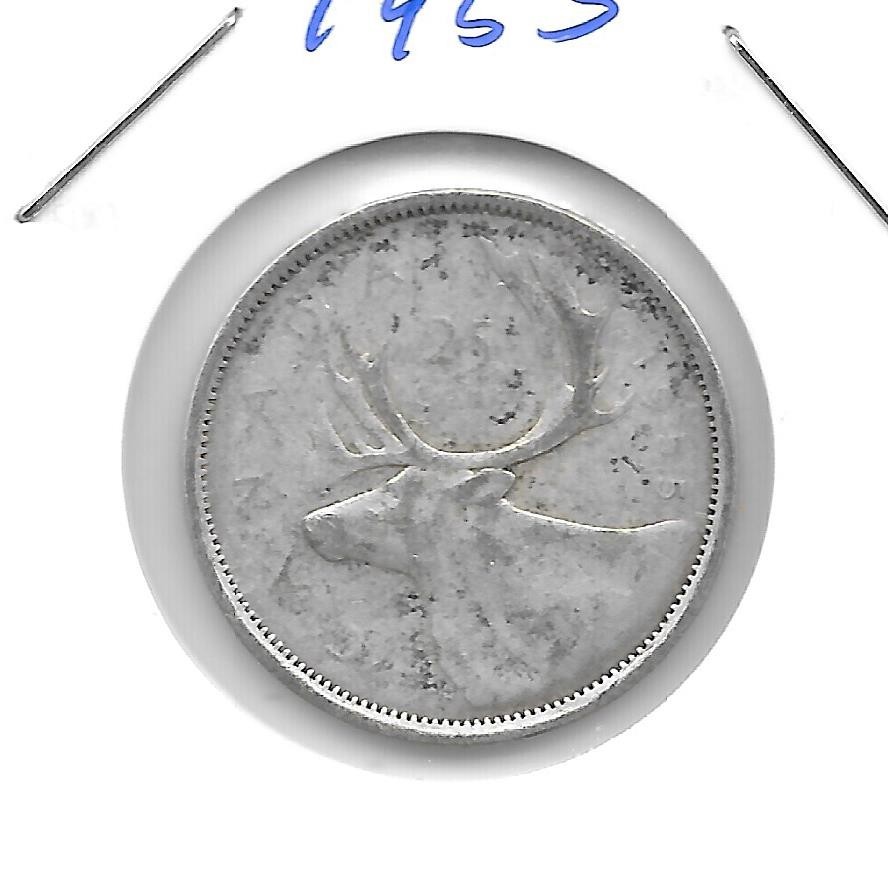 1955 CANADIAN 25 CENT QUARTER NICE (SILVER)