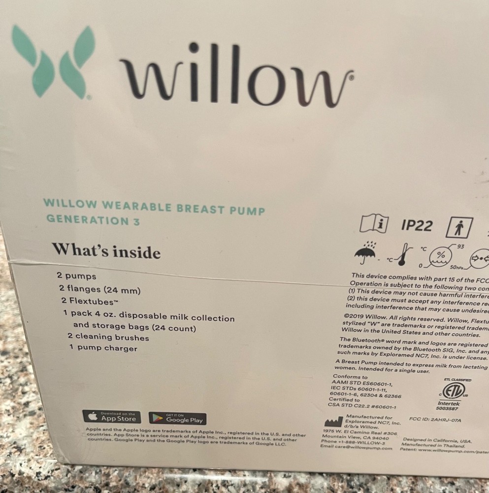 Willow 24mm 3rd Generation Breast Pump - White sealed in original wrap NEW