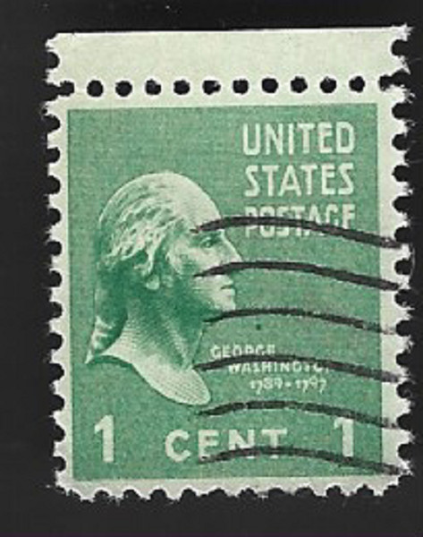 Scott# 804 1c Washington with Top Margin & Machine Cancel - (A-4)