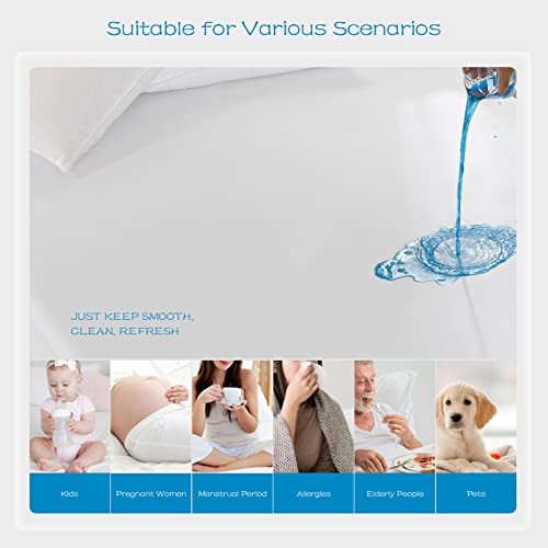 Mattress Protector Waterproof, Breathable & Noiseless Waterproof Twin 2 Pack