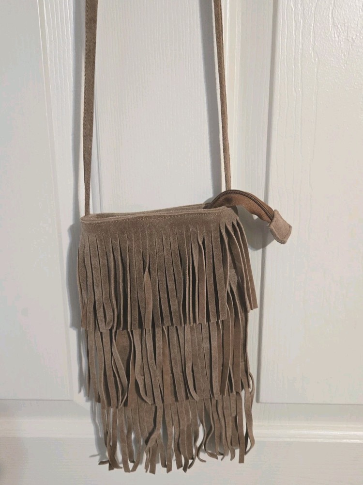 Tan suede Fringe Boho Shoulder BAG