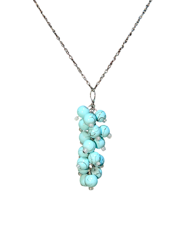 Celeste Aqua Grape Vine Necklace