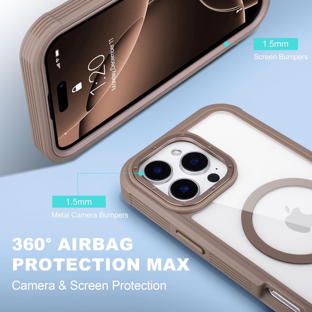 for Clear iPhone 16 Pro Max Case with Belt Clip Holster + 2 Screen Protectors, C