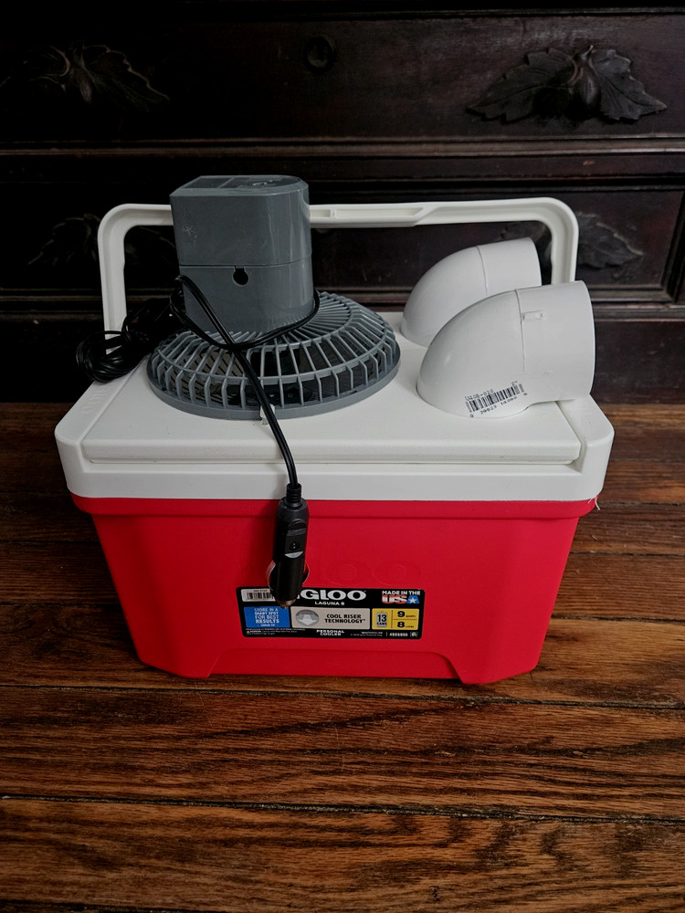 Onos 9qt Swamp Cooler Ice & Air Portable Air Conditioner Camping Travel 12v Fan