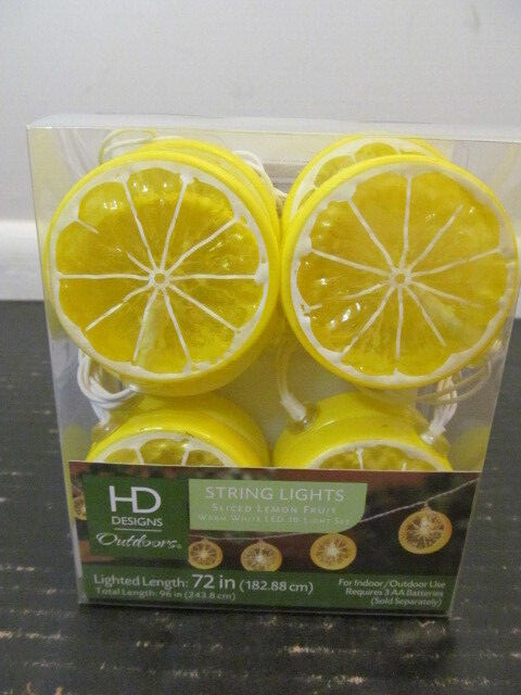 HD Designs Sliced Fruit 10-Light LED String Lights, Lemon or Lime